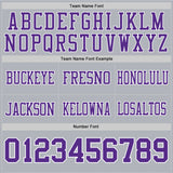 Custom Gray Purple-White Authentic Football Jersey
