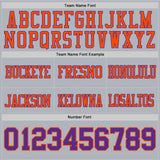 Custom Gray Purple-Orange Authentic Football Jersey