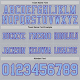 Custom Gray Light Blue-Purple Authentic Football Jersey