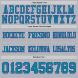 Custom Gray Teal-Purple Authentic Football Jersey