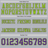 Custom Gray Purple-Neon Green Authentic Football Jersey