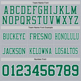 Custom Gray Kelly Green-White Authentic Football Jersey