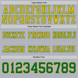 Custom Gray Kelly Green-Gold Authentic Football Jersey