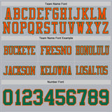 Custom Gray Kelly Green-Orange Authentic Football Jersey
