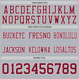 Custom Gray Crimson-White Authentic Football Jersey