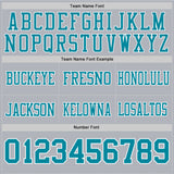 Custom Gray Teal-White Authentic Football Jersey