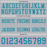 Custom Gray Teal White-Pink Authentic Football Jersey