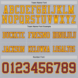 Custom Gray Burgundy-Gold Authentic Football Jersey