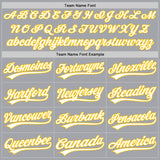 Custom Gray White-Yellow Authentic Baseball Jersey