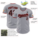 Custom Gray Black-Red Authentic Baseball Jersey