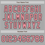 Custom Stitched Gray Medium Pink-Black Baseball Pullover Sweatshirt Hoodie