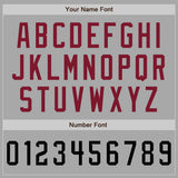 Custom Stitched Gray Black-Crimson Baseball Pullover Sweatshirt Hoodie