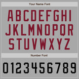 Custom Stitched Gray Black-Crimson Baseball Pullover Sweatshirt Hoodie