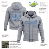 Custom Stitched Gray Light Blue-Steel Gray Baseball Pullover Sweatshirt Hoodie