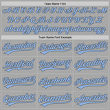 Custom Stitched Gray Light Blue-Steel Gray Baseball Pullover Sweatshirt Hoodie