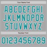 Custom Stitched Gray Teal-White Baseball Pullover Sweatshirt Hoodie