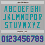 Custom Stitched Gray Purple-Teal Baseball Pullover Sweatshirt Hoodie