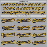 Custom Gray Navy-Gold Authentic Baseball Jersey
