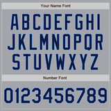 Custom Gray Navy-Light Blue Authentic Baseball Jersey
