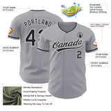 Custom Gray Black-White Authentic Baseball Jersey