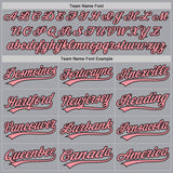 Custom Gray Medium Pink-Black Authentic Baseball Jersey