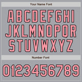 Custom Gray Medium Pink-Black Authentic Baseball Jersey