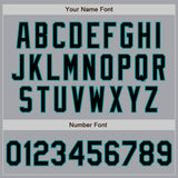 Custom Gray Black-Teal Authentic Baseball Jersey