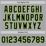 Custom Gray Black-Neon Green Authentic Baseball Jersey