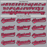 Custom Gray Neon Pink-Black Authentic Baseball Jersey