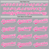 Custom Gray Pink-White Authentic Baseball Jersey