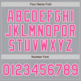 Custom Gray Pink-White Authentic Baseball Jersey