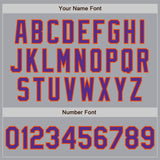 Custom Gray Purple-Orange Authentic Baseball Jersey