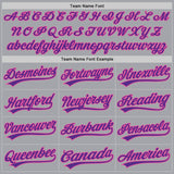 Custom Gray Purple-Pink Authentic Baseball Jersey