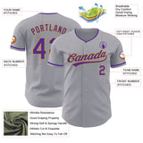Custom Gray Purple-Old Gold Authentic Baseball Jersey
