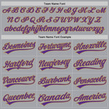 Custom Gray Purple-Old Gold Authentic Baseball Jersey
