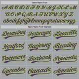 Custom Gray Purple-Neon Green Authentic Baseball Jersey