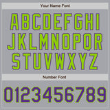 Custom Gray Purple-Neon Green Authentic Baseball Jersey