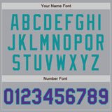 Custom Gray Purple-Teal Authentic Baseball Jersey