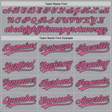 Custom Gray Pink-Green Authentic Baseball Jersey