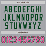 Custom Gray Pink-Green Authentic Baseball Jersey