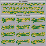 Custom Gray Kelly Green-Gold Authentic Baseball Jersey