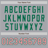Custom Gray Medium Pink-Kelly Green Authentic Baseball Jersey