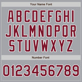 Custom Gray Crimson-White Authentic Baseball Jersey