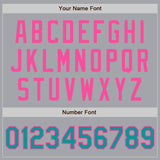 Custom Gray Teal-Pink Authentic Baseball Jersey
