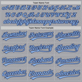 Custom Gray Light Blue Navy-White Authentic Baseball Jersey
