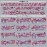 Custom Gray Light Blue-Red Authentic Baseball Jersey