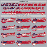 Custom Gray USA Flag-Red Authentic Baseball Jersey