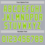 Custom Gray Neon Green-White Authentic Baseball Jersey