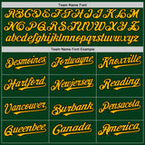 Custom Green Gold-Black Mesh Authentic Throwback Baseball Jersey