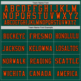 Custom Green Orange-Black Mesh Authentic Throwback Football Jersey